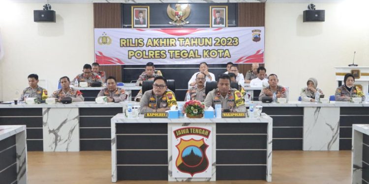Sampaikan Capaian Kinerja Selama Tahun 2023, Polres Tegal Kota Gelar Rilis Akhir Tahun