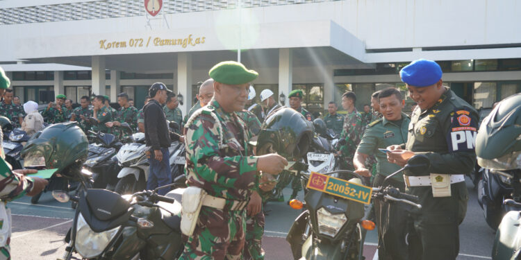 Ciptakan Tertib Berkendara, Korem 072/Pamungkas Gelar Pemeriksaan Kendaraan