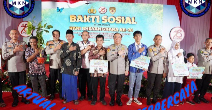 SSDM Polri Gelar Bakti Sosial Dalam Rangka Hari Bhayangkara ke-78 di Lahan Pusat Pembinaan SDM UNGGUL Polri