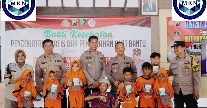 HUT Bhayangkara ke-78, Polres Tegal Kota Menggelar Bakti Kesehatan, Bantuan Sosial Hingga Pemberian Beasiswa