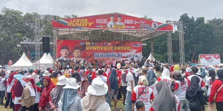 Kampanye Akbar Bersahaja pasangan Calon No.1 ,M. Hasbi Jaya Baya dan H. Amir Hamzah, Calon Bupati dan Wakil Bupati Lebak