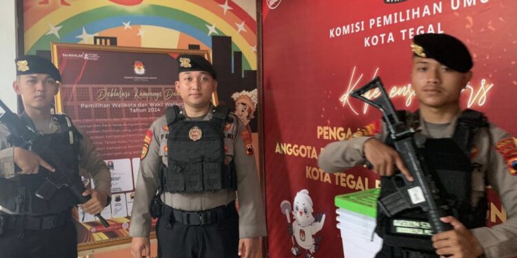 Polres Tegal Kota Perkuat Pengamanan Kantor dan Gudang Logistik KPU