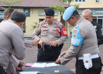Cegah Penyalahgunaan, Polres Tegal Kota Gelar Pemeriksaan Anggota Pemegang Senpi