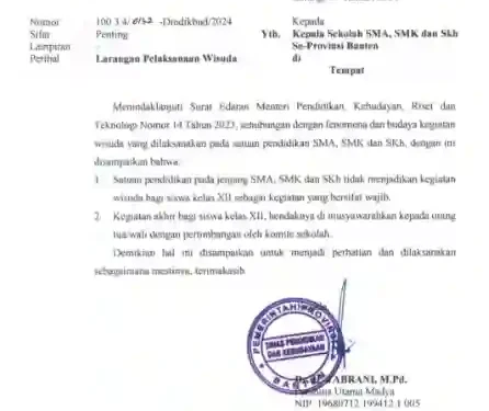 SMAN 2 Tangerang Kangkangi SE Dinsdikbud Provinsi Banten