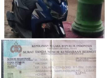 Aris Wartawan Mediakompasnews.Com Meminta Kepada Polsek Warunggunung Segera Tindaklanjuti Pencurian Motor Dirumahnya