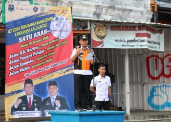 Pj. Walkot Launching Uji Coba Manrek Lalu lintas Satu Arah Jl. R.A Kartini dan Jl. Cempaka