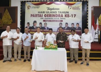 Hadiri Tasyakuran HUT ke-17 Partai Gerindra, Pj Walkot Ajak Sukseskan Program Prioritas Pemerintah