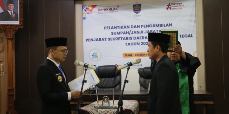 Faried dilantik Menjadi Penjabat Sekda Kabupaten Tegal