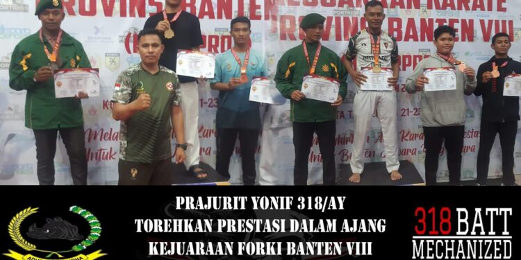 Prajurit Yonif 318/Adhirajasa Yudha torehkan prestasi dalam ajang Kejuaraan Forki Banten VIII