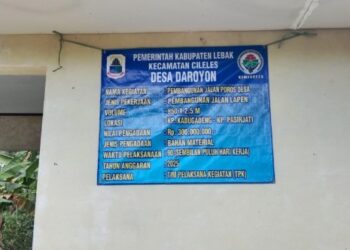 Pekerjaan Proyek Lapen Desa Daroyon Dinilai Minim Keterbukaan Informasi Publik