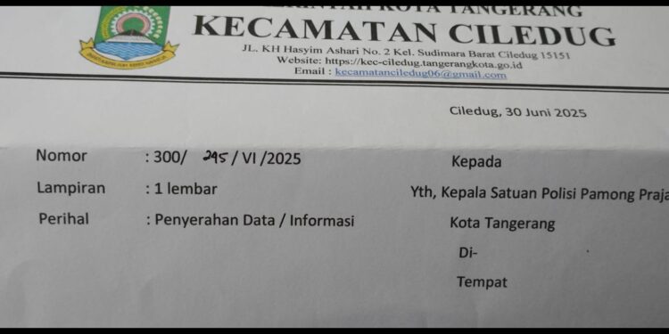 Kecamatan Ciledug Minta Penebangan Tiang dan Pemutusan Jaringan Kabel Udara Sudimara Selatan